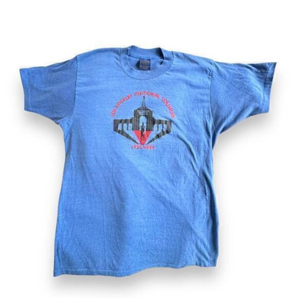 Los Angeles Memorial Coliseum 1932-1984 Blue T-Shirt Vintage Authentic X-Large